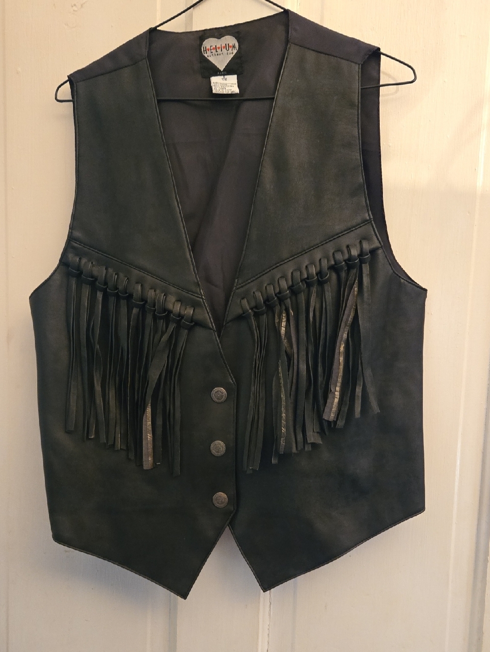 Fringed Leather Vest - Black - Hudson Bay